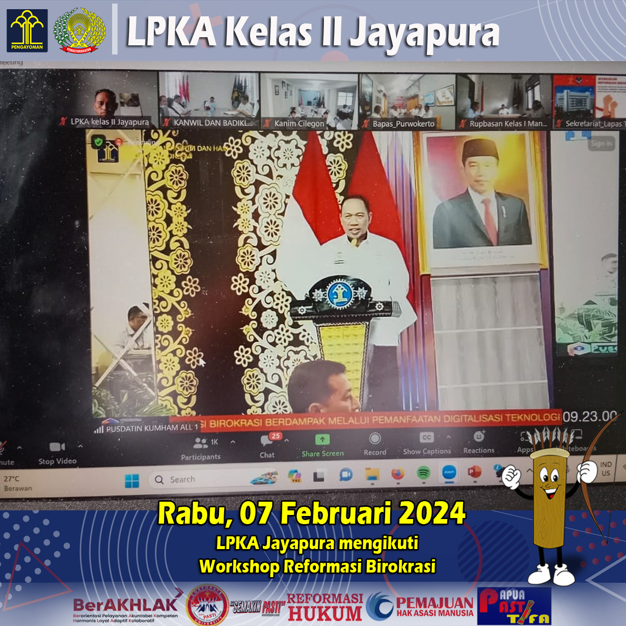 LPKA Jayapura Ikuti Workshop Reformasi Birokrasi